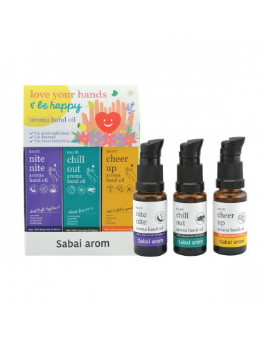 Sabai-arom Love Your Hand & Be Happy Aroma Hand Oil 15ml x 3 - 1
