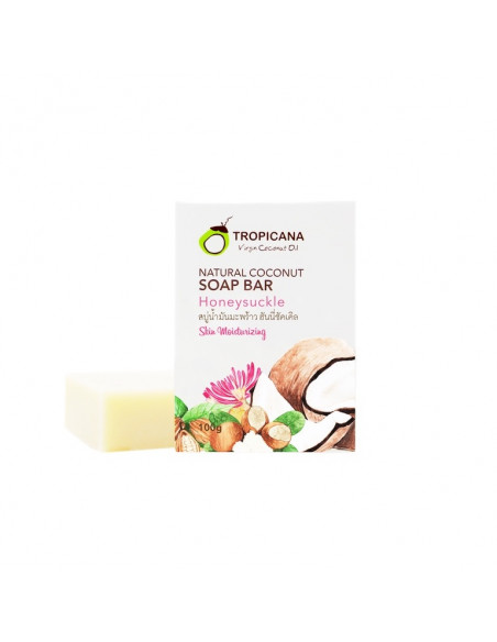 Tropicana Coconut Oil Soap Bar Honeysuckle 100g