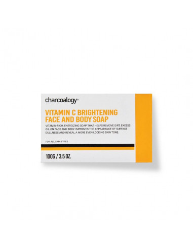 Charcoalogy Vitamin C Brightening Face and Body Bar Soap 100g - 1