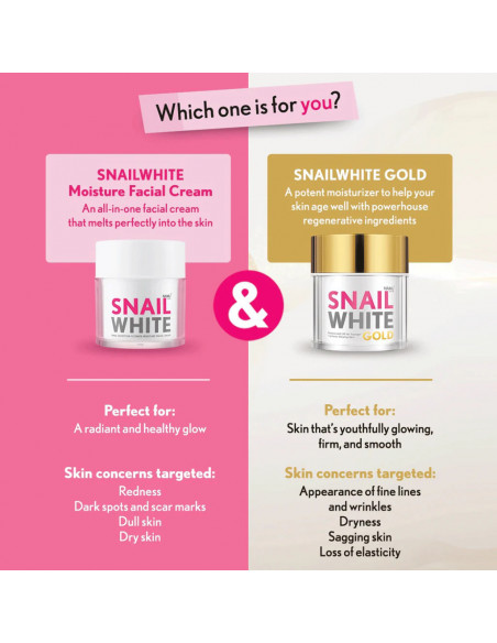 Difference between Namu Snail White Moisture Facial Cream and Namu Snail White Gold Cream 50ml