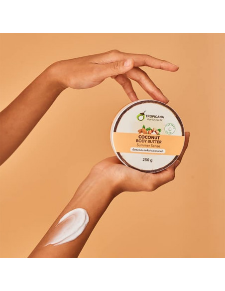 Tropicana Coconut Oil Body Cream Summer Sense  in hands