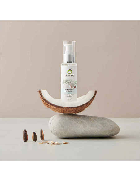 Tropicana Coconut Anti Frizz Serum Freshy on background