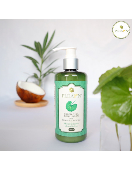 Plearn Coconut Oil Body Lotion With Centella Asiatica backgorund