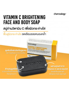 Charcoalogy Vitamin C Brightening Face and Body Bar Soap 100g - 1 2